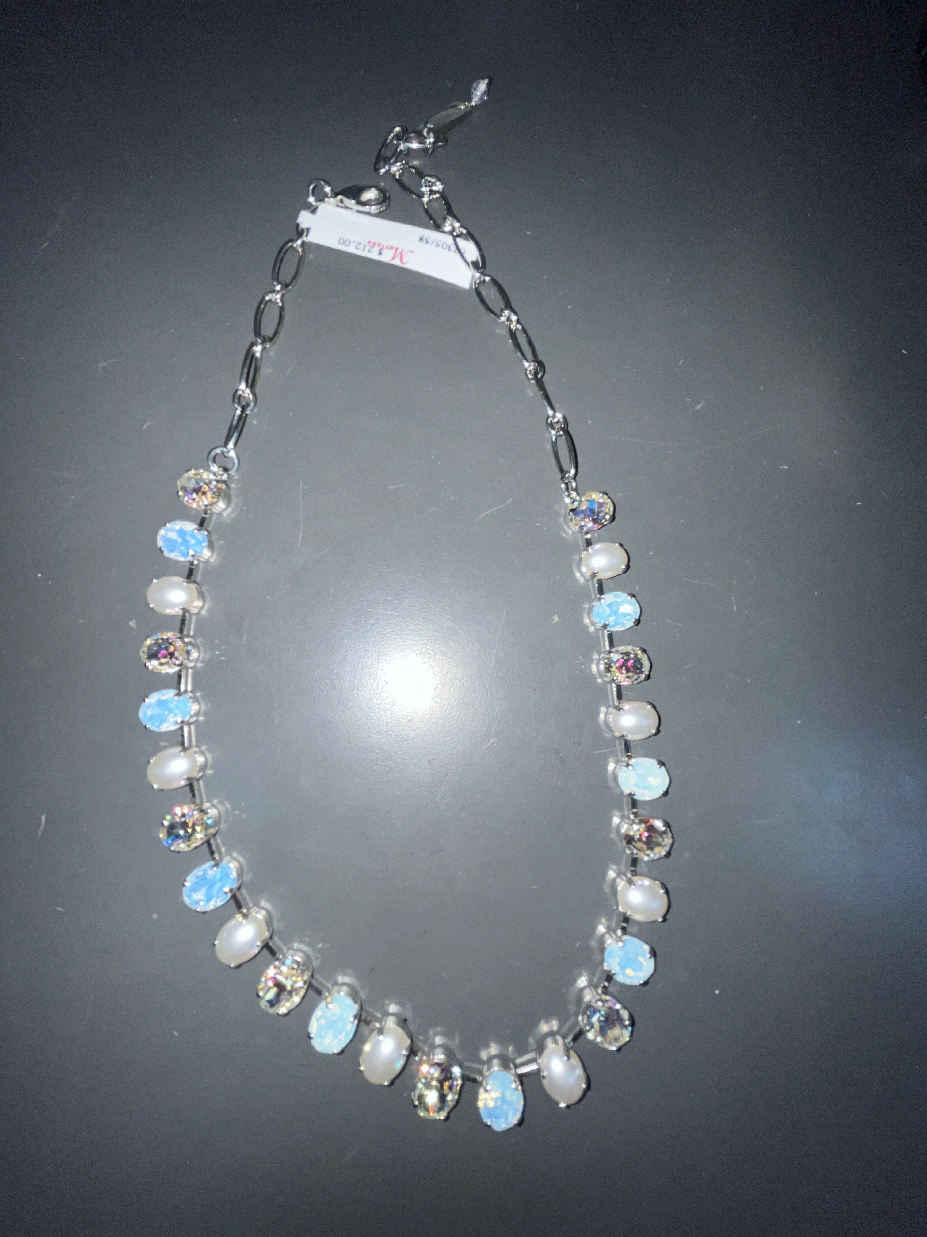 MARIANA - NECKLACE - SILVER - IRIDESCENT AND PEARL STONE