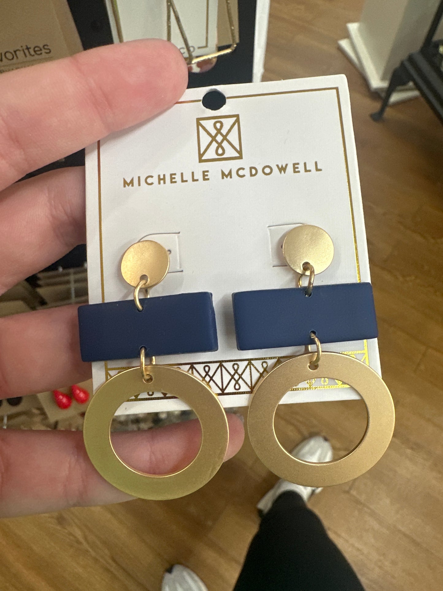 NAVY IVORY EARRINGS