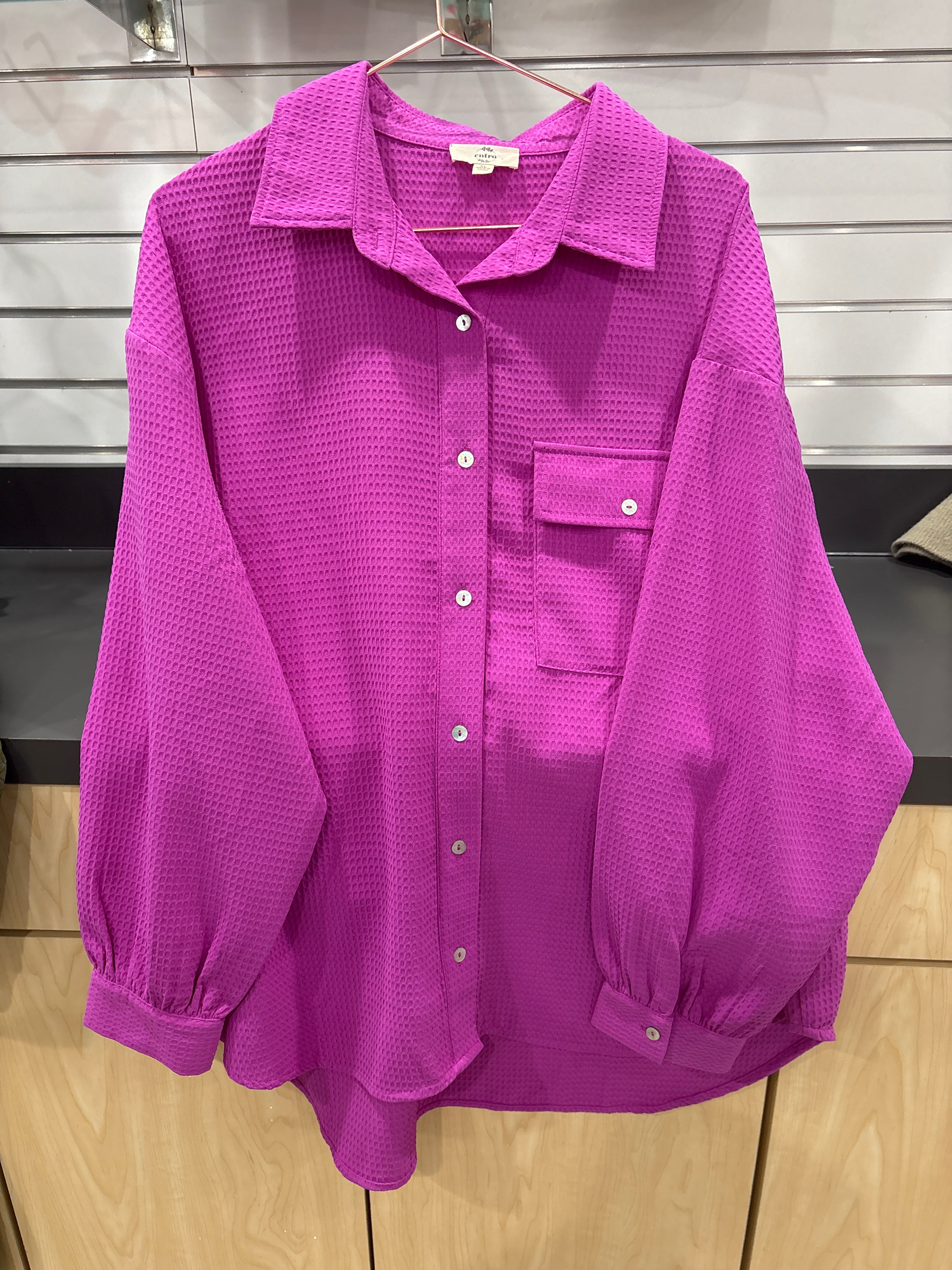 ORCHID WAFFLE WEAVE BLOUSE