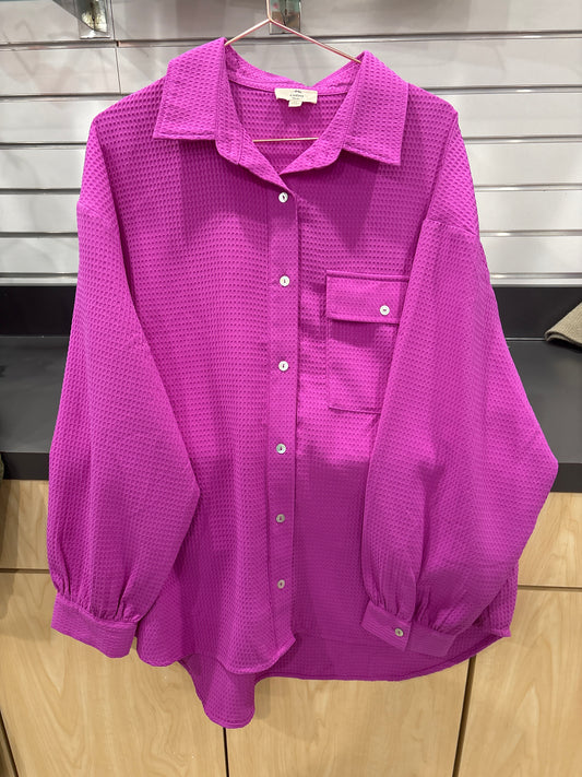 ORCHID WAFFLE WEAVE BLOUSE