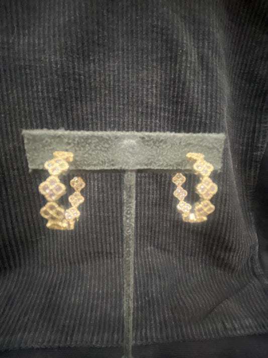 PAVE CLOVER EARRINGS