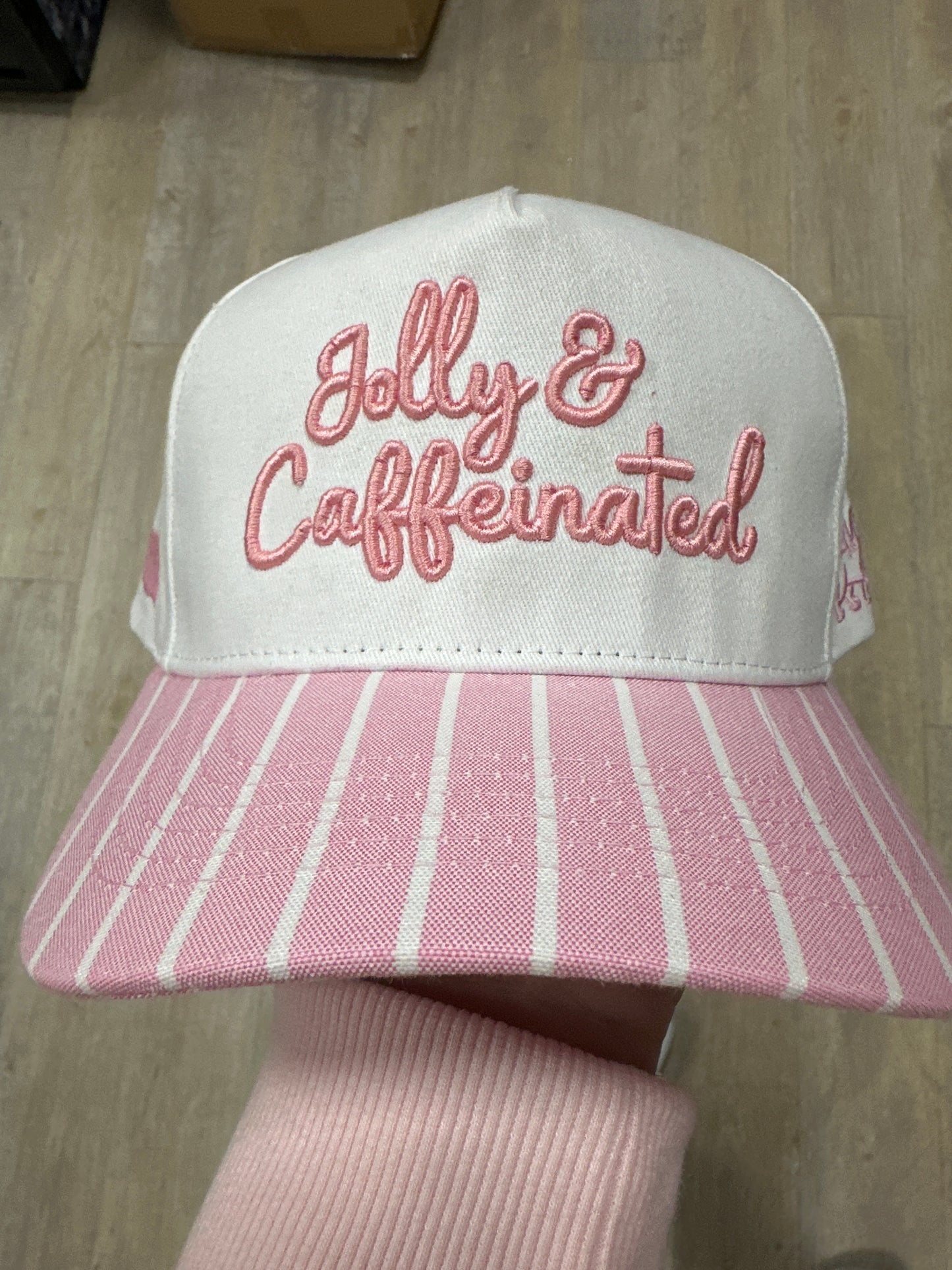 PINK STRIPED HAT - JOLLY & CAFFEINATED