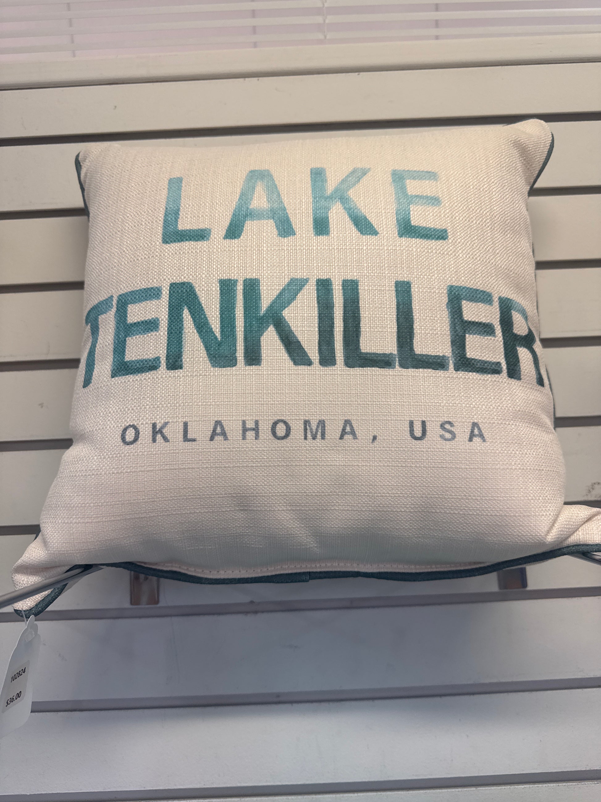 LAKE TENKILLER OK, USA WATERCOLOR PILLOW - Pharm Favorites by Economy Pharmacy