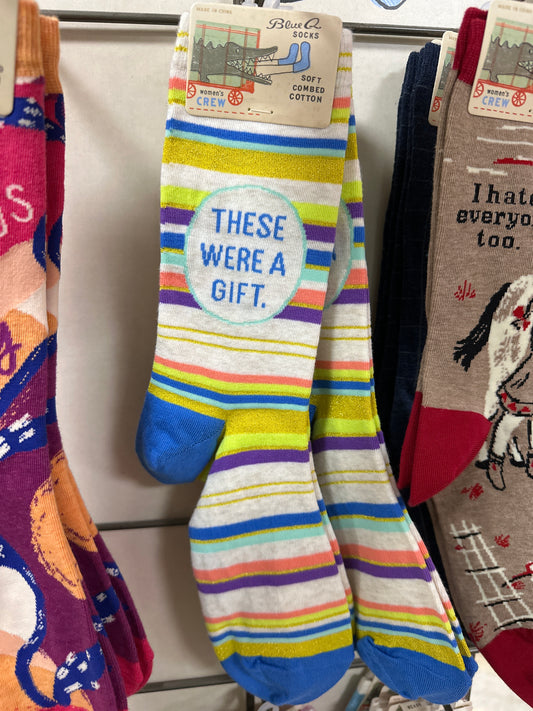 THESE WERE A GIFT CREW SOCKS