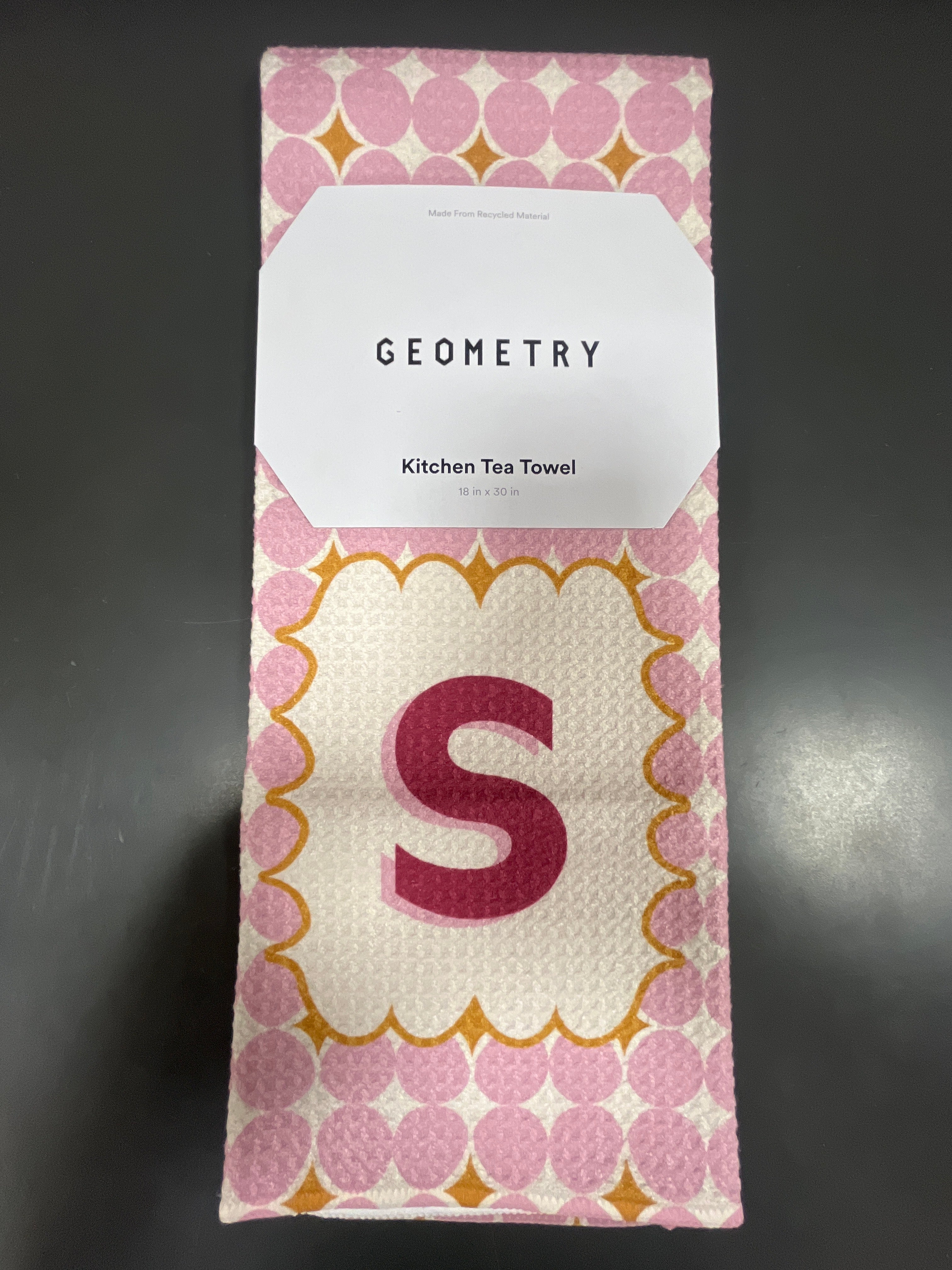 GEOMETRY KITCHEN TEA TOWEL - MONOGRAM