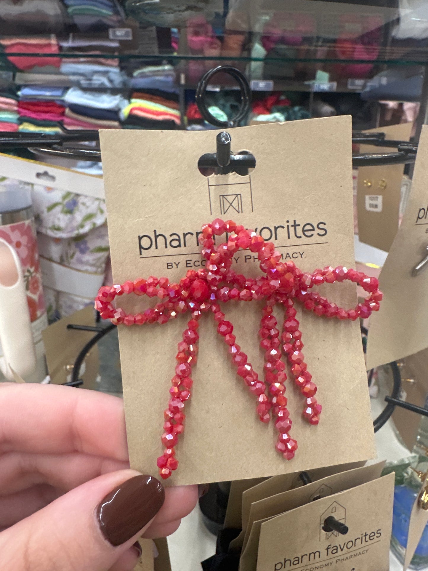 BRIGETTE CZ BOW EARRING - PINK