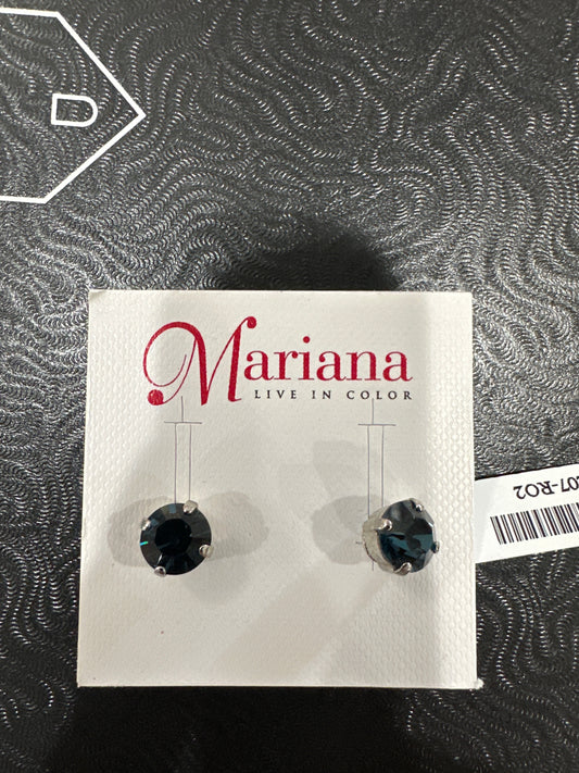 MARIANA EARRINGS - SLVR - DK BLUE STUDS