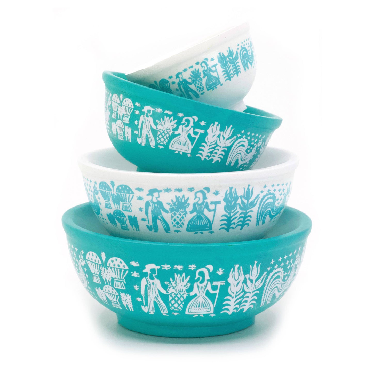 MINI PYREX-INSPIRED MIXING BOWLS STACKABLE DISPLAY SET