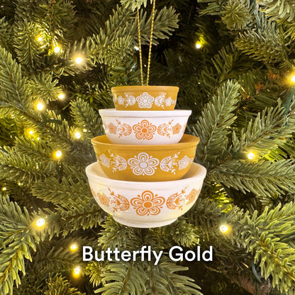 MINI PYREX-INSPIRED BOWL ORNAMENT - RETRO CHRISTMAS DECOR
