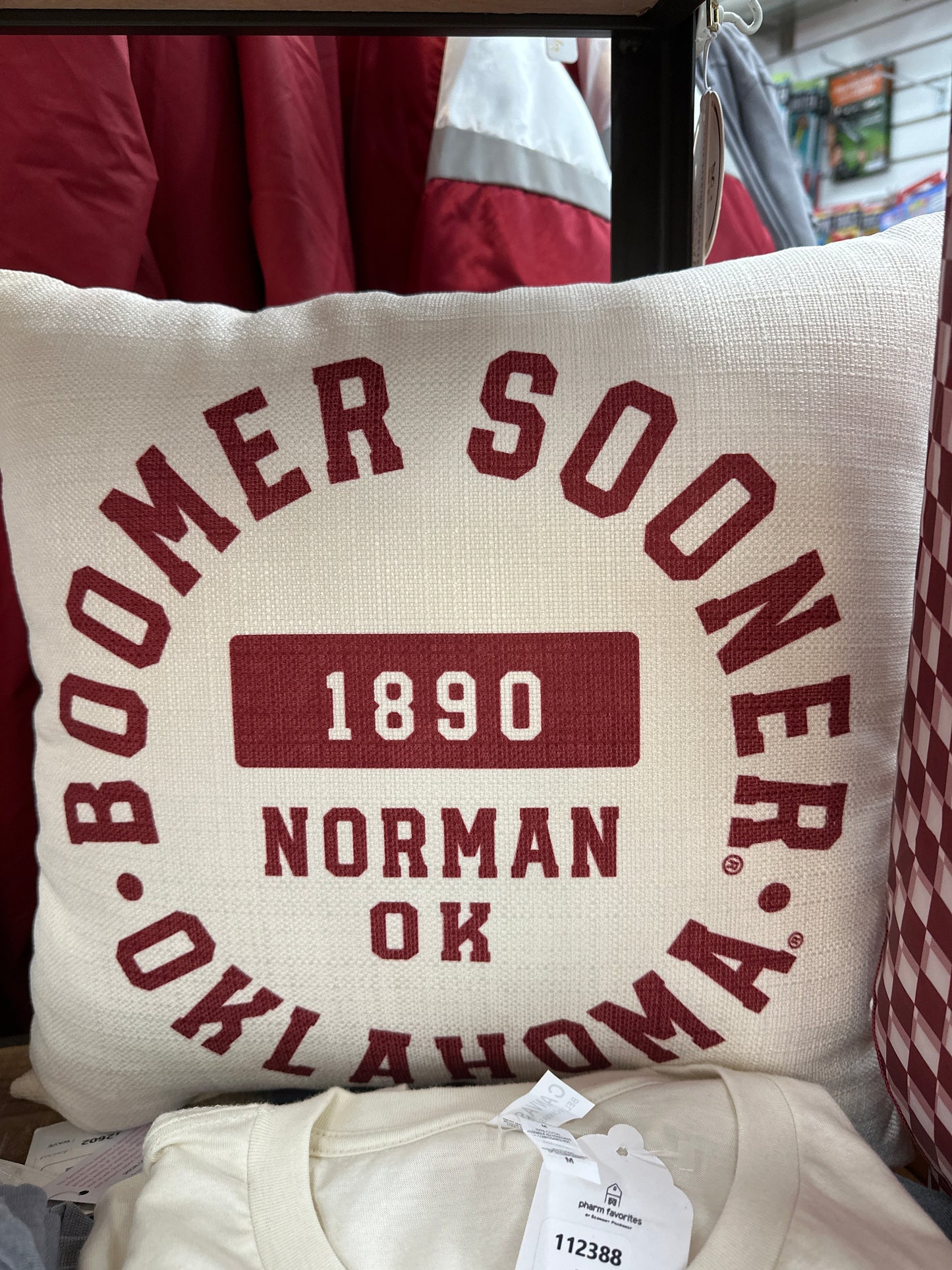 OKLAHOMA ATHLETIC CIRCLE PILLOW