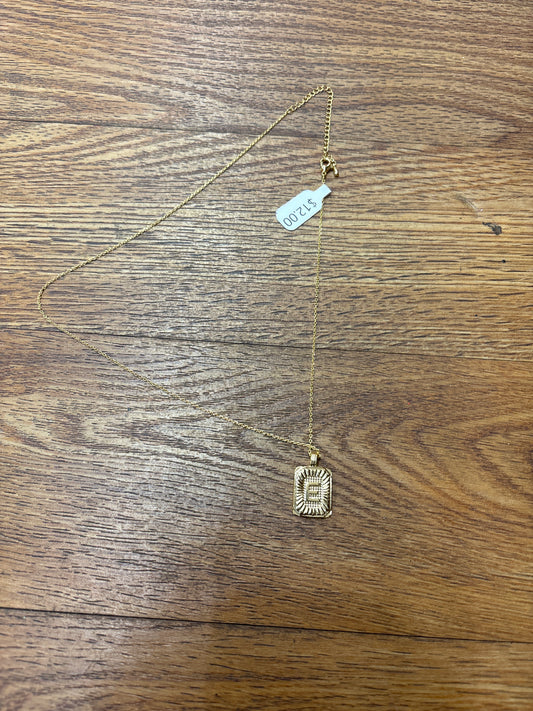 GOLD INITIAL NECKLACE- E