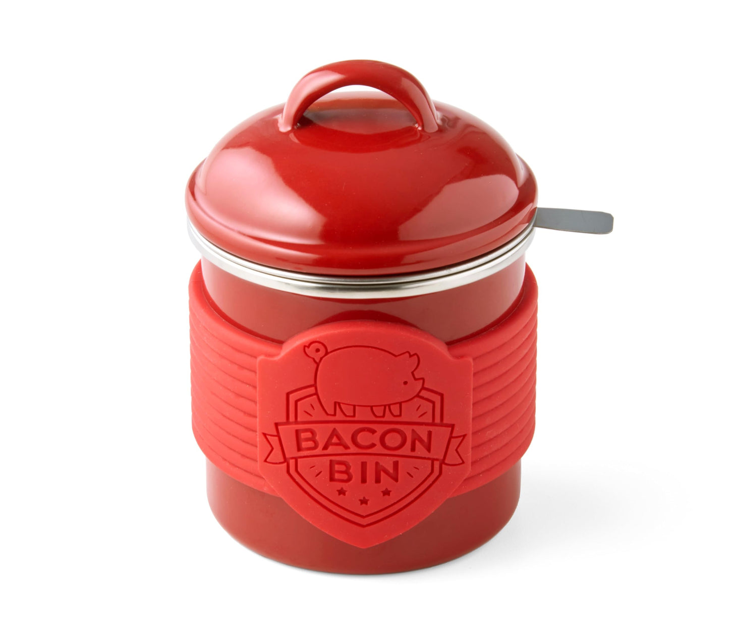 METAL BACON BIN - RED W/RED SILICONE SLEEVE