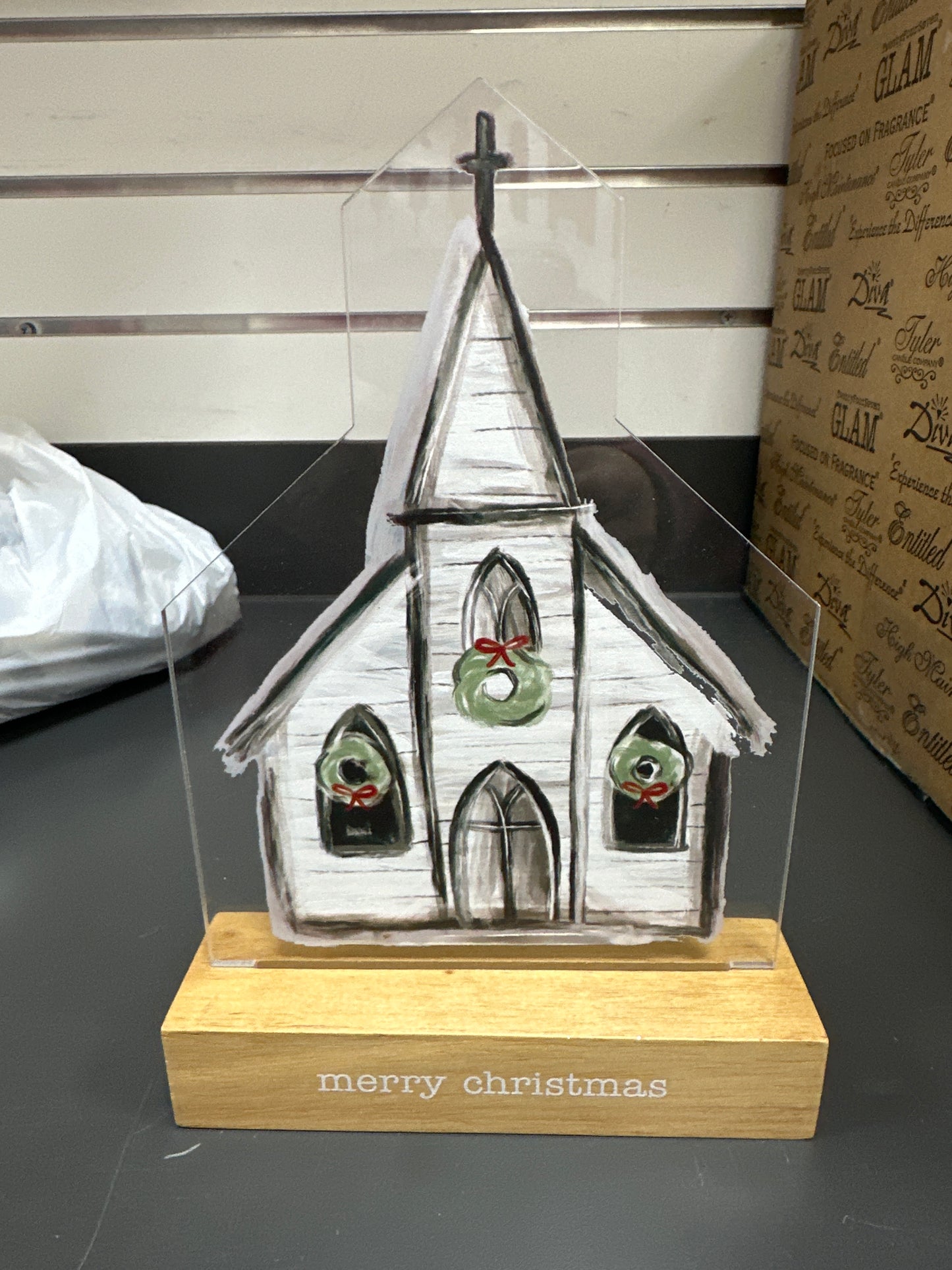 CHURCH LED ACRYLIC XMAS SITTER