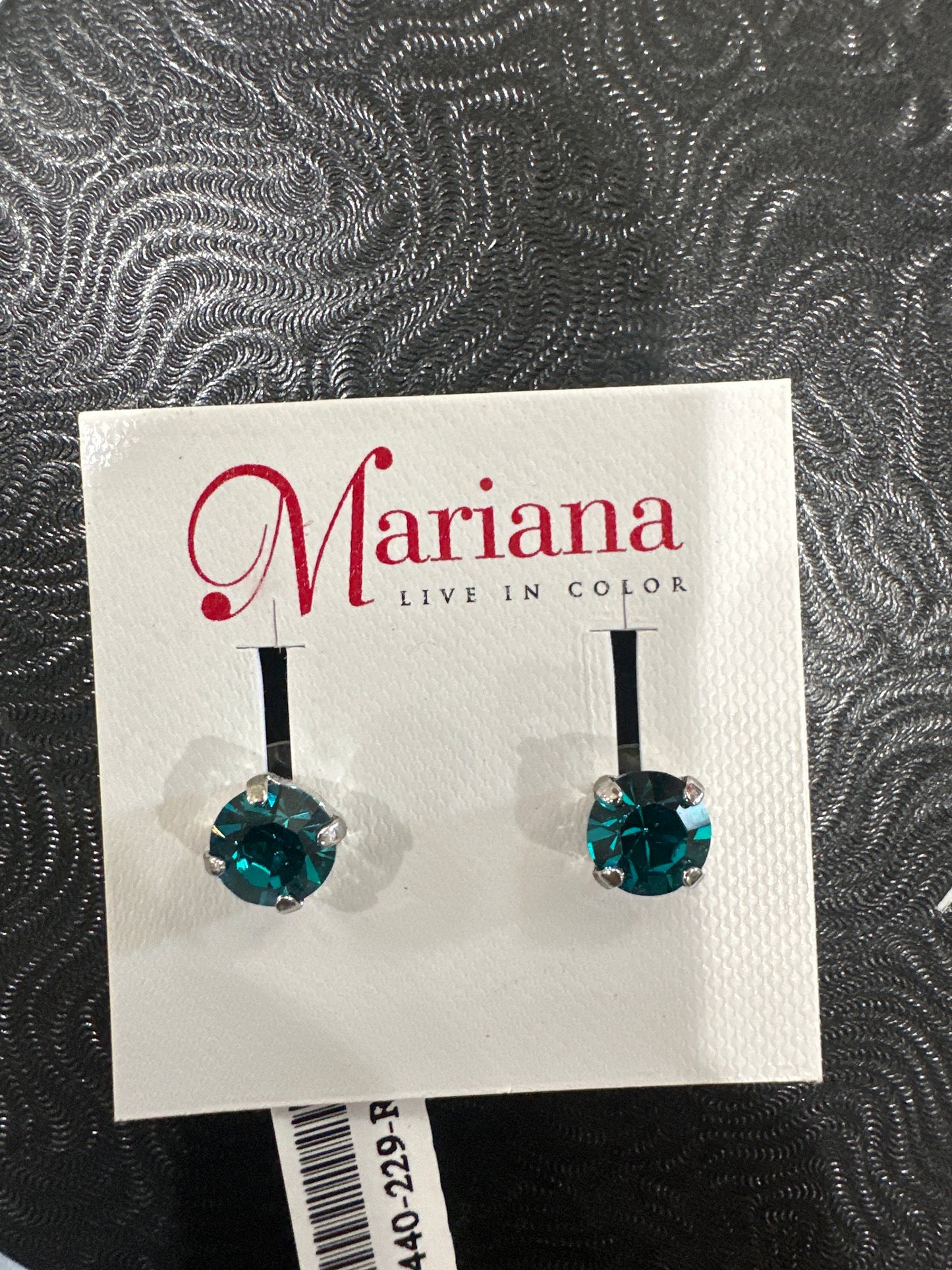 MARIANA EARRINGS - SILVER - TEAL CRYSTAL STUDS