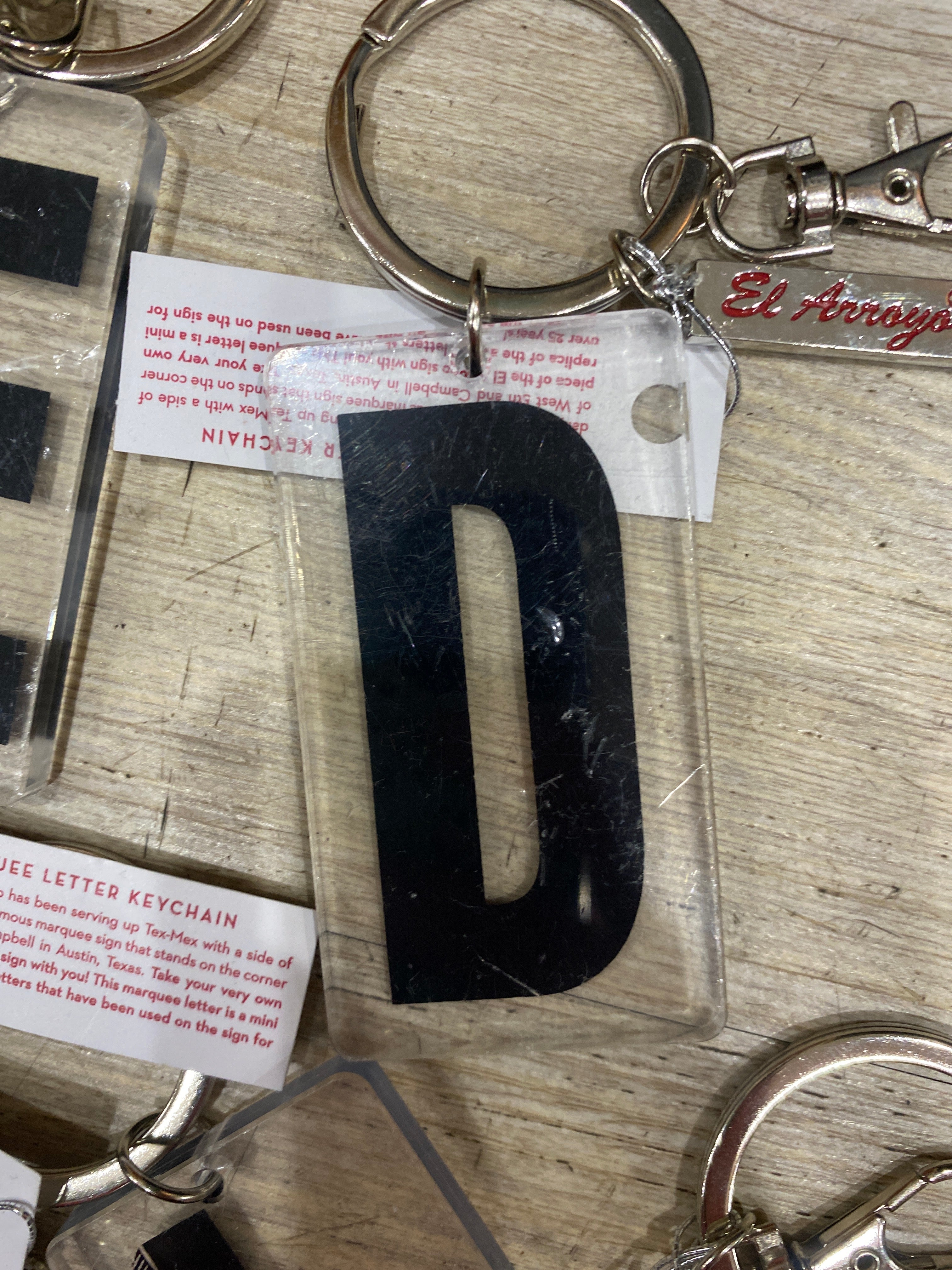 MARQUEE LETTER KEYCHAIN - D