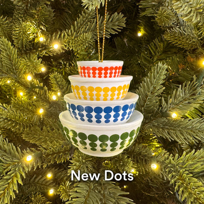 MINI PYREX-INSPIRED BOWL ORNAMENT - RETRO CHRISTMAS DECOR