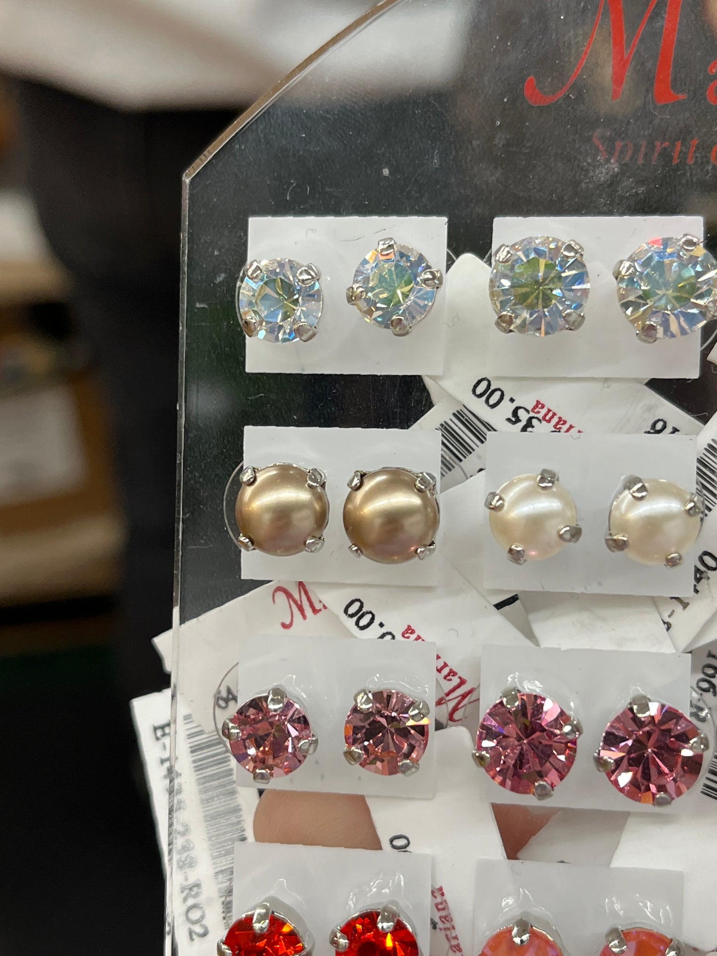 MARIANA EARRINGS - SLVR - PNK CHAMP PEARL STUDS