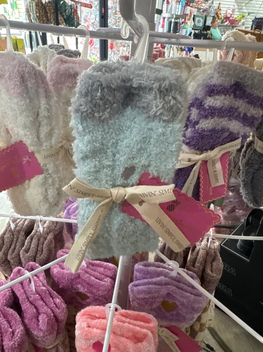 SOFT N COZY SOCKS - STRIPE - BLUE