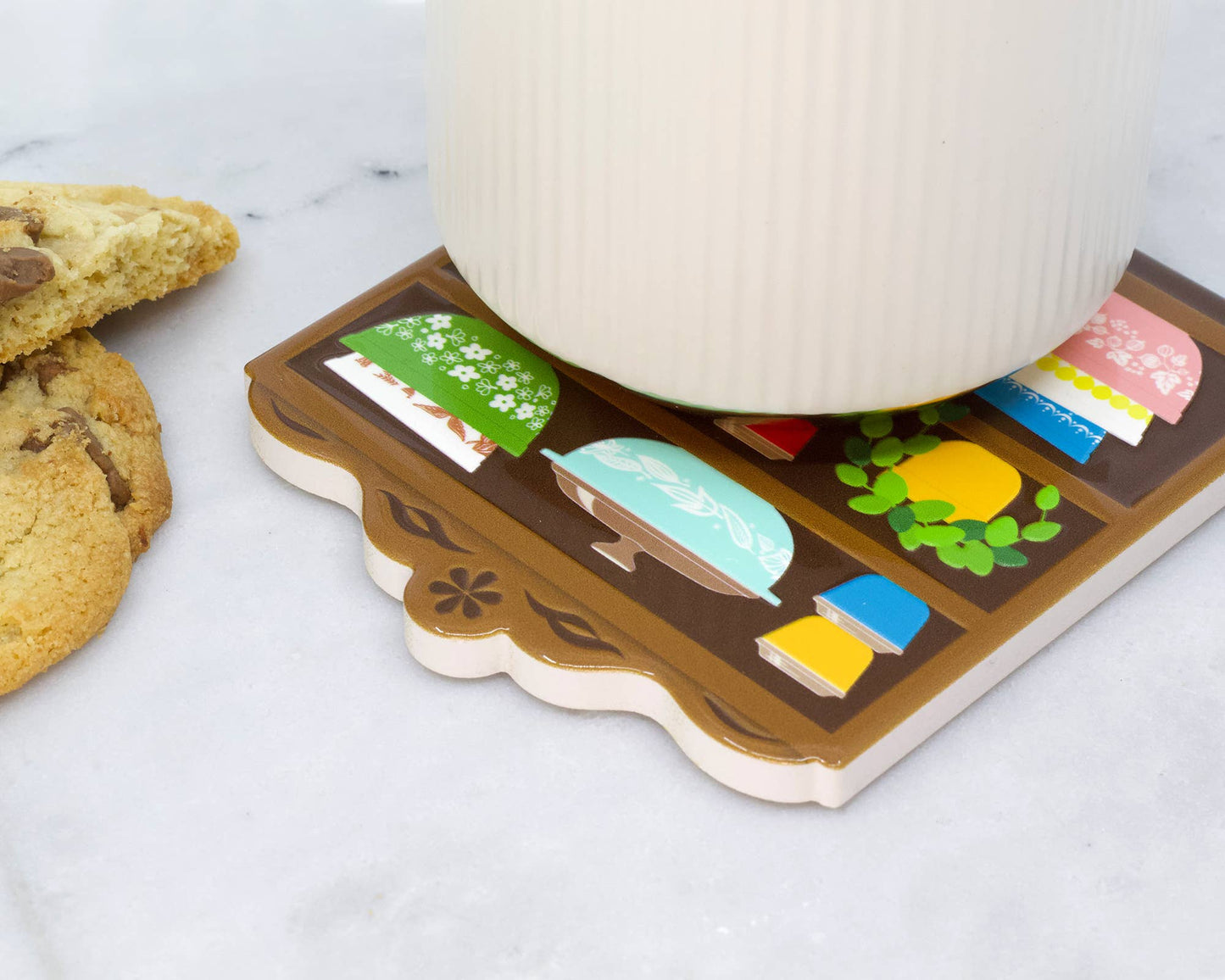 3D RETRO KITCHEN HUTCH CERAMIC COASTER - VINTAGE BOWLS