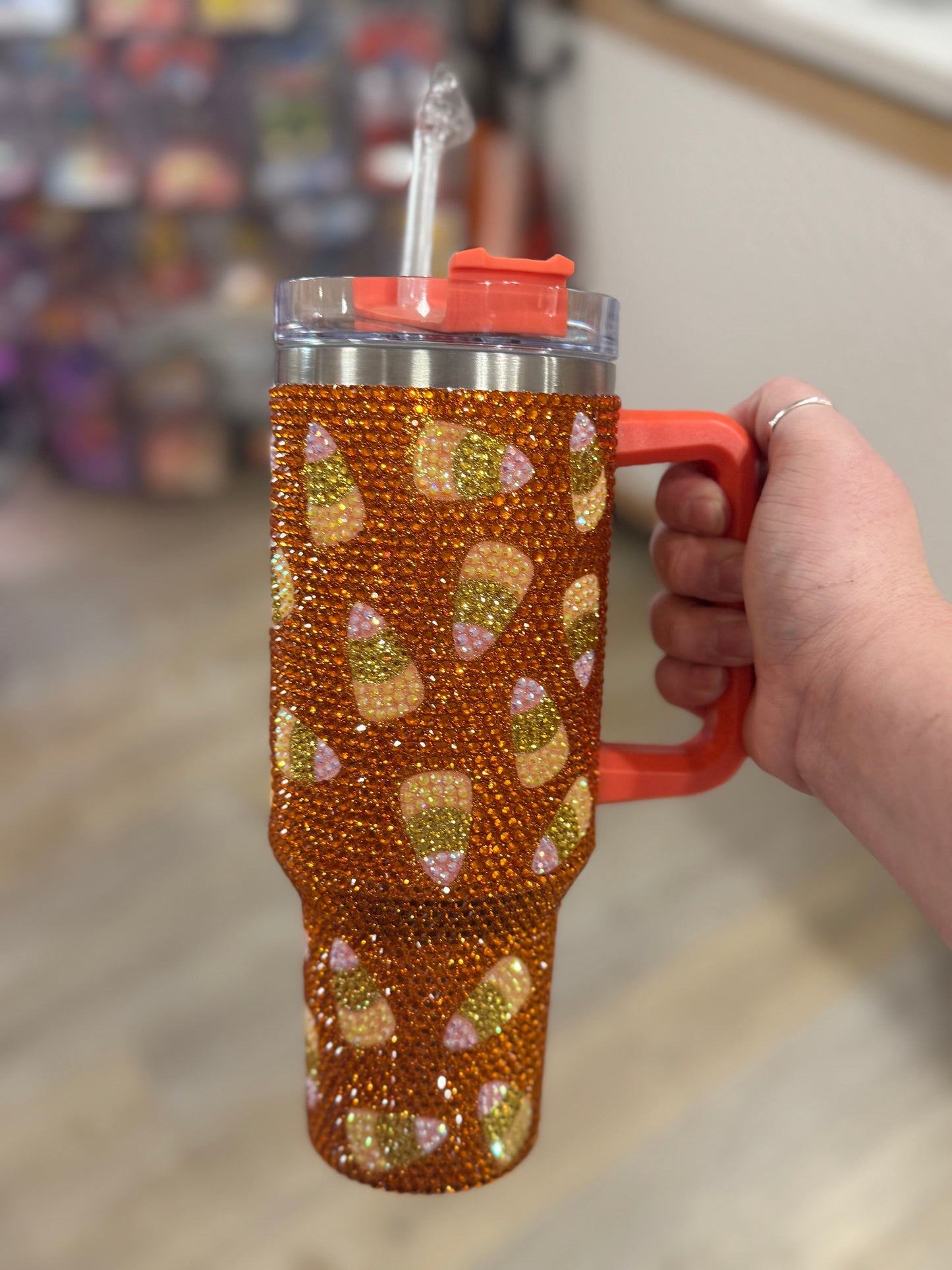 ORANGE CANDY CORN TUMBLER