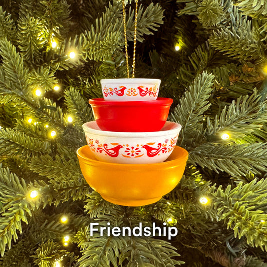 MINI PYREX-INSPIRED BOWL ORNAMENT - RETRO CHRISTMAS DECOR