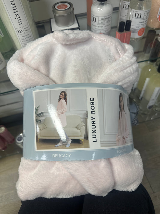 LUXURY VELVET ROBE - PINK