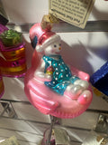 CHRISTMAS ORNAMENT - POOL FLOAT SNOWMAN