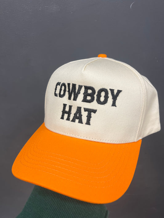 ORANGE/IVORY HAT - COWBOY HAT