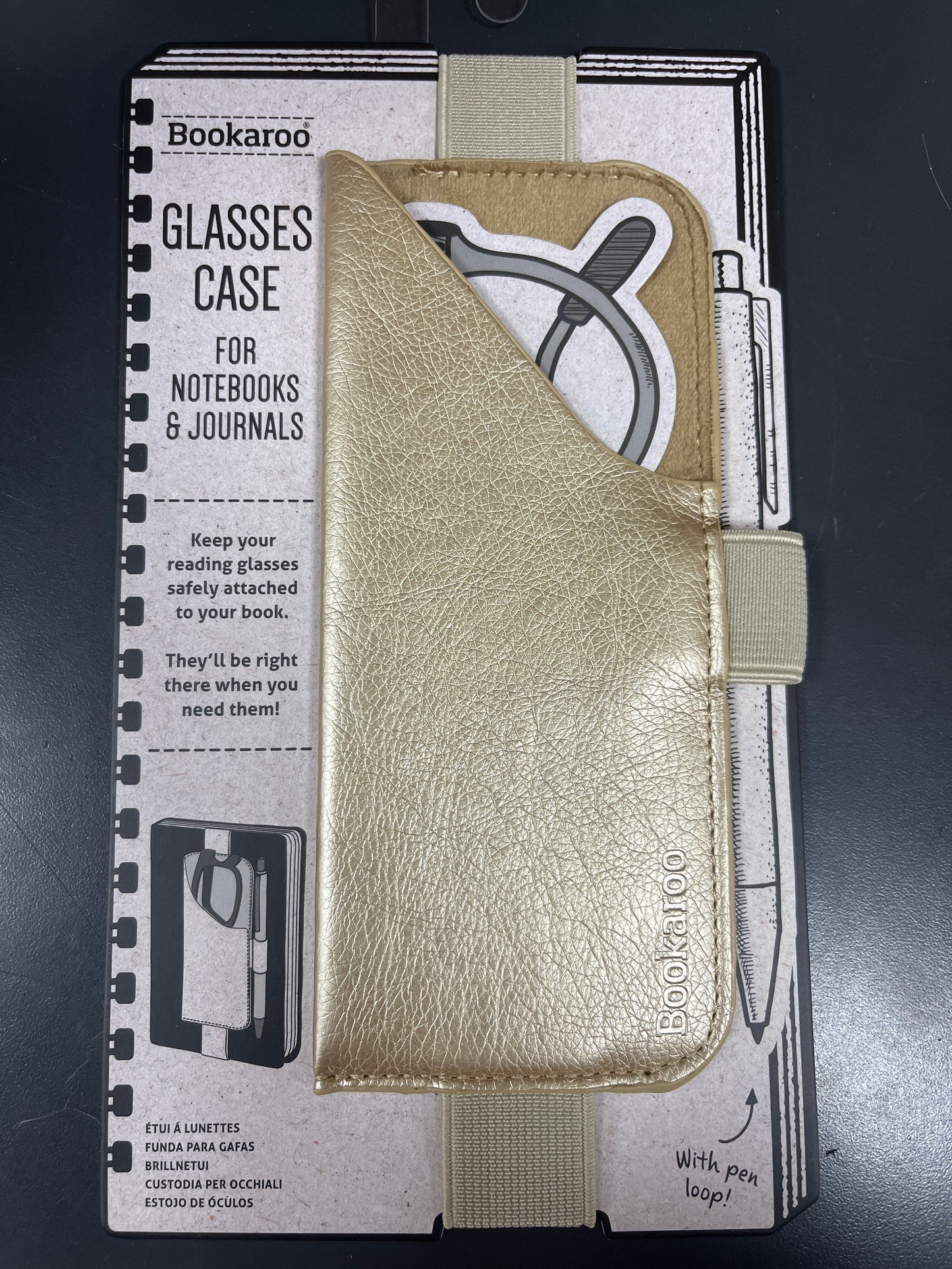 BOOKAROO GLASSES CASE - GOLD