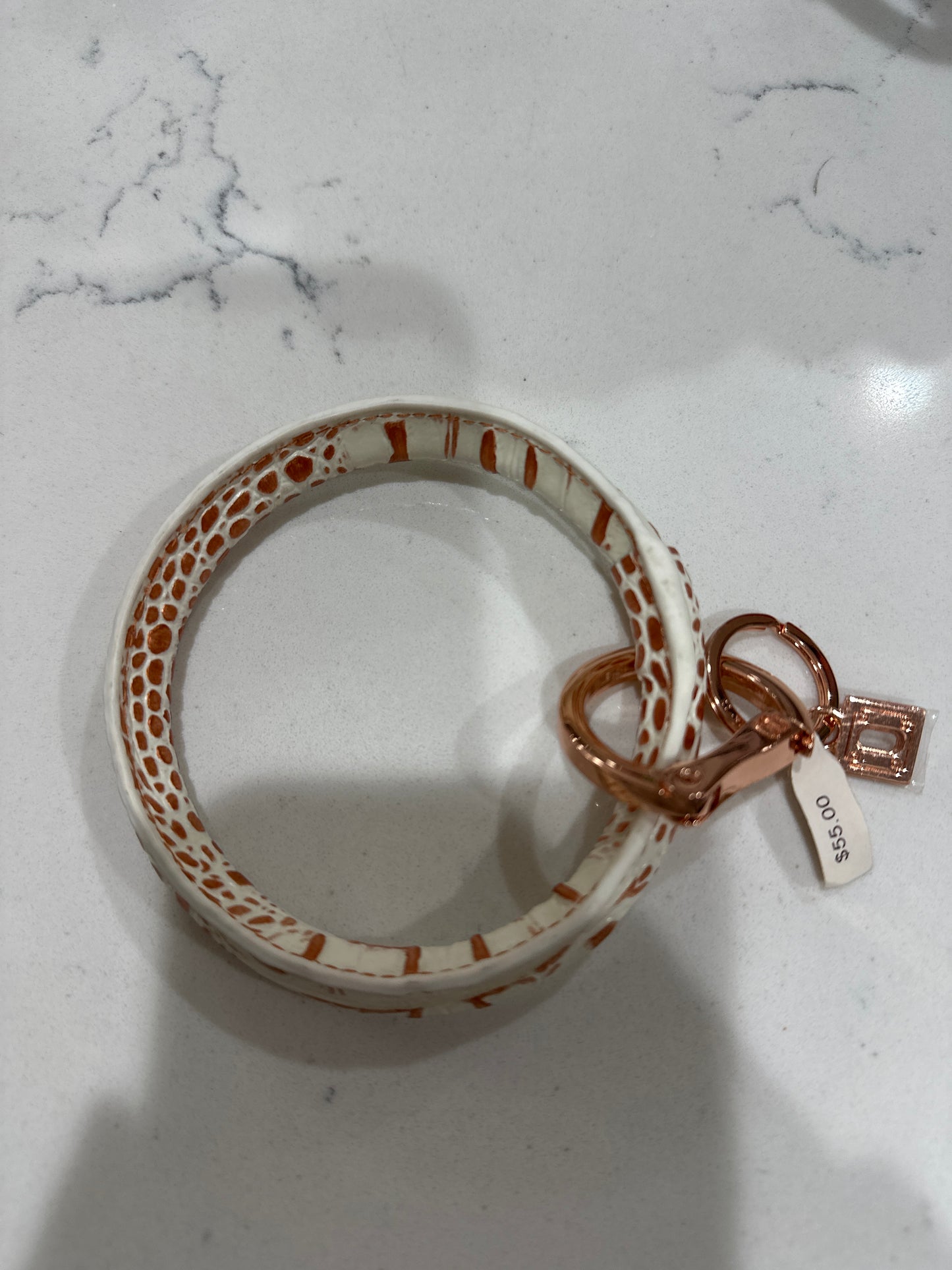 ROSE GOLD CROC LEATHER O-RING