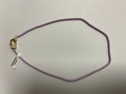 METAL COLORED LINK NECKLACE WITH PAVE LOBSTER CLAW CLASP