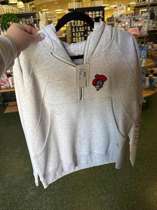 OSU BRONCO GRAY HALF ZIP