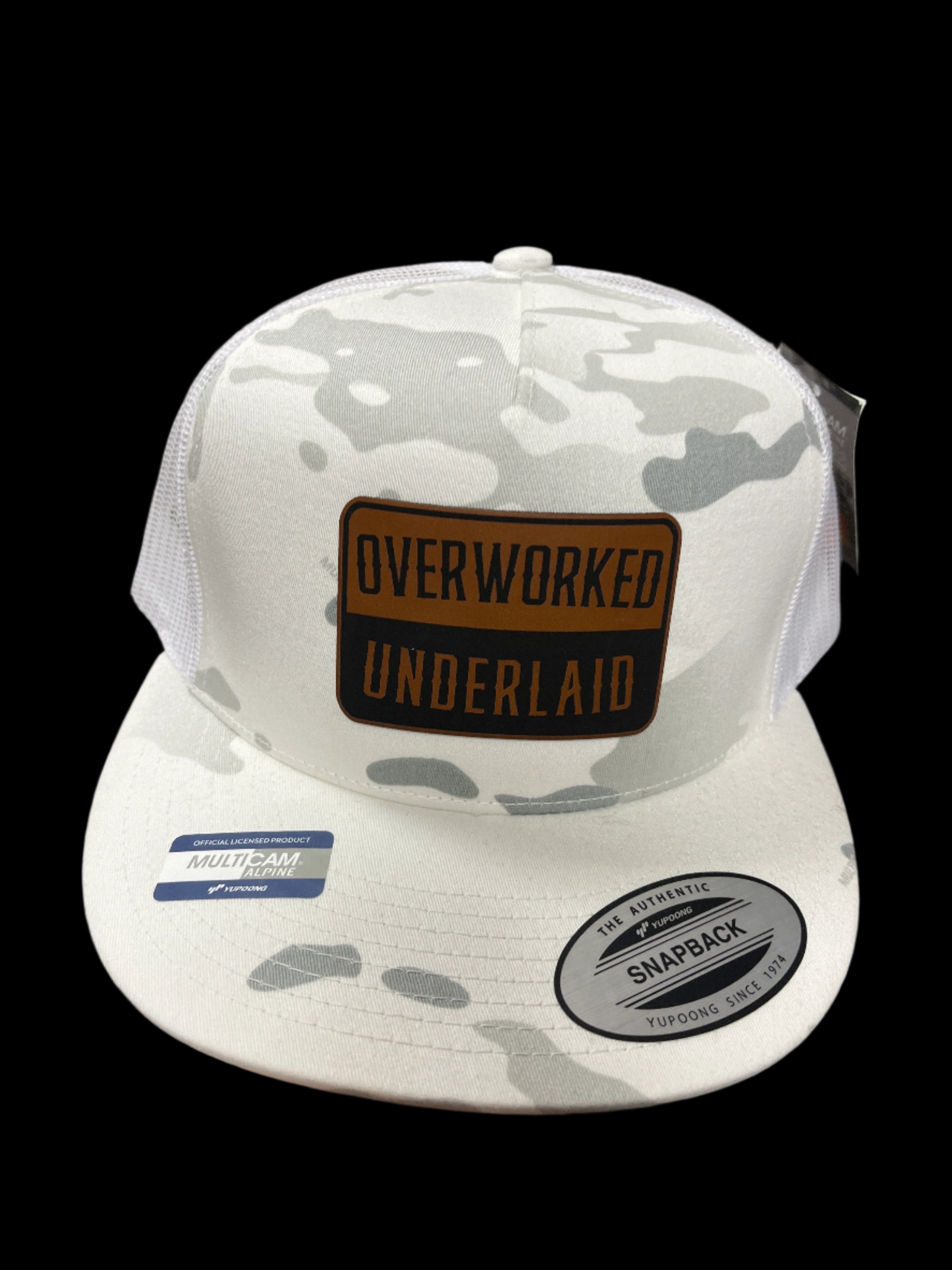 WHITE CAMO HAT - OVERWORKED/UNDERLAID