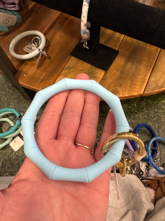 Sweet Carolina Blue Bamboo Silicone O Key Ring
