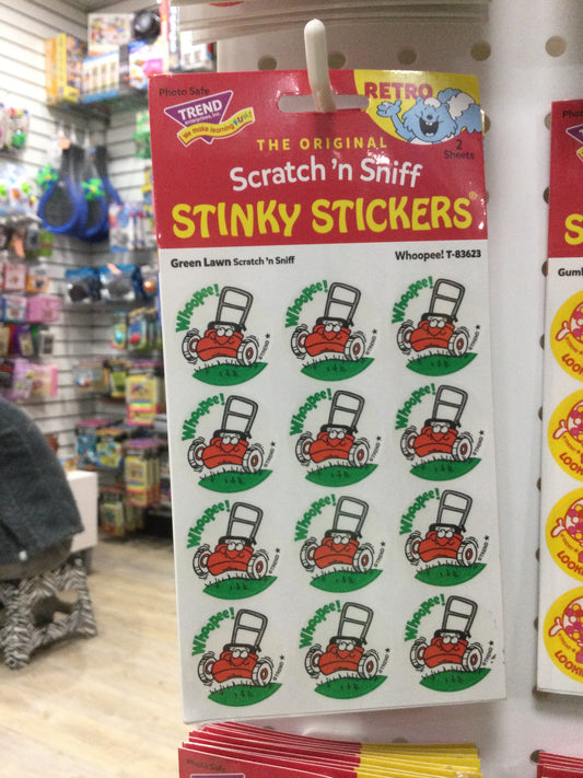 SCRATCH N SNIFF STINKY STICKERS - GREEN LAWN