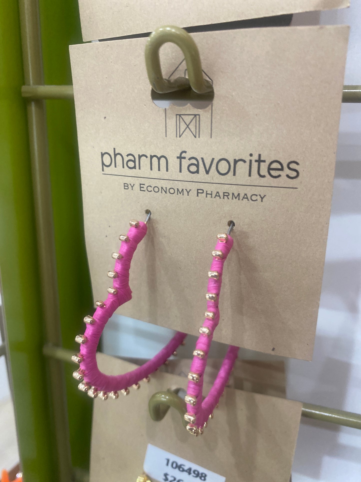 LAMAR WRAPPED HEART HOOP EARRINGS - FUCSHIA