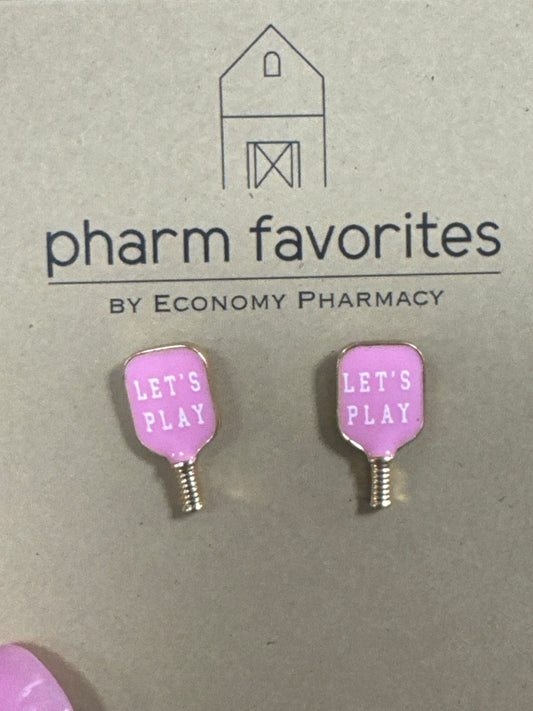 LET'S PLAY PICKLEBALL PADDLE EARRINGS