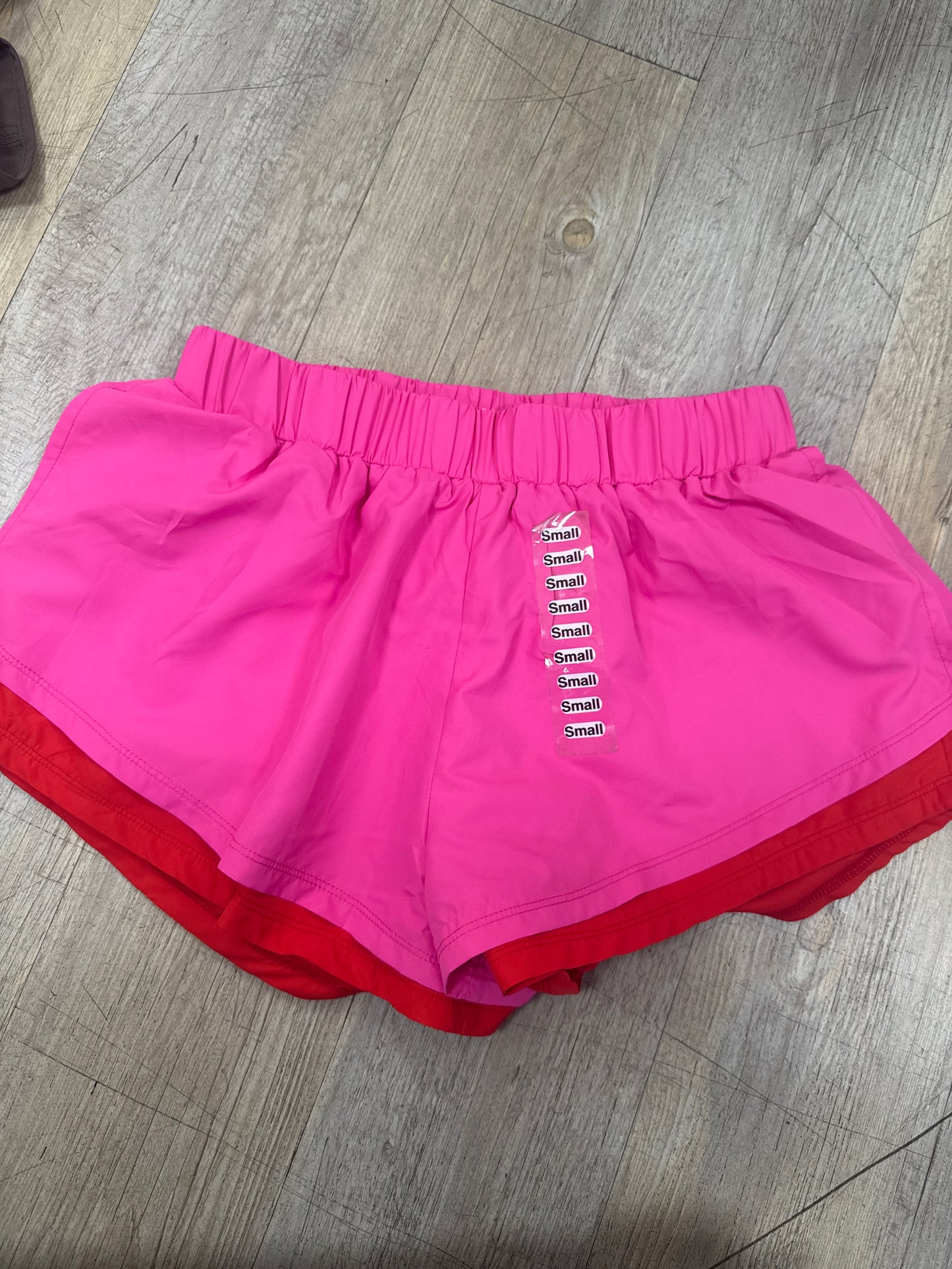 PINK W/RED UNDERLAY SHORTS