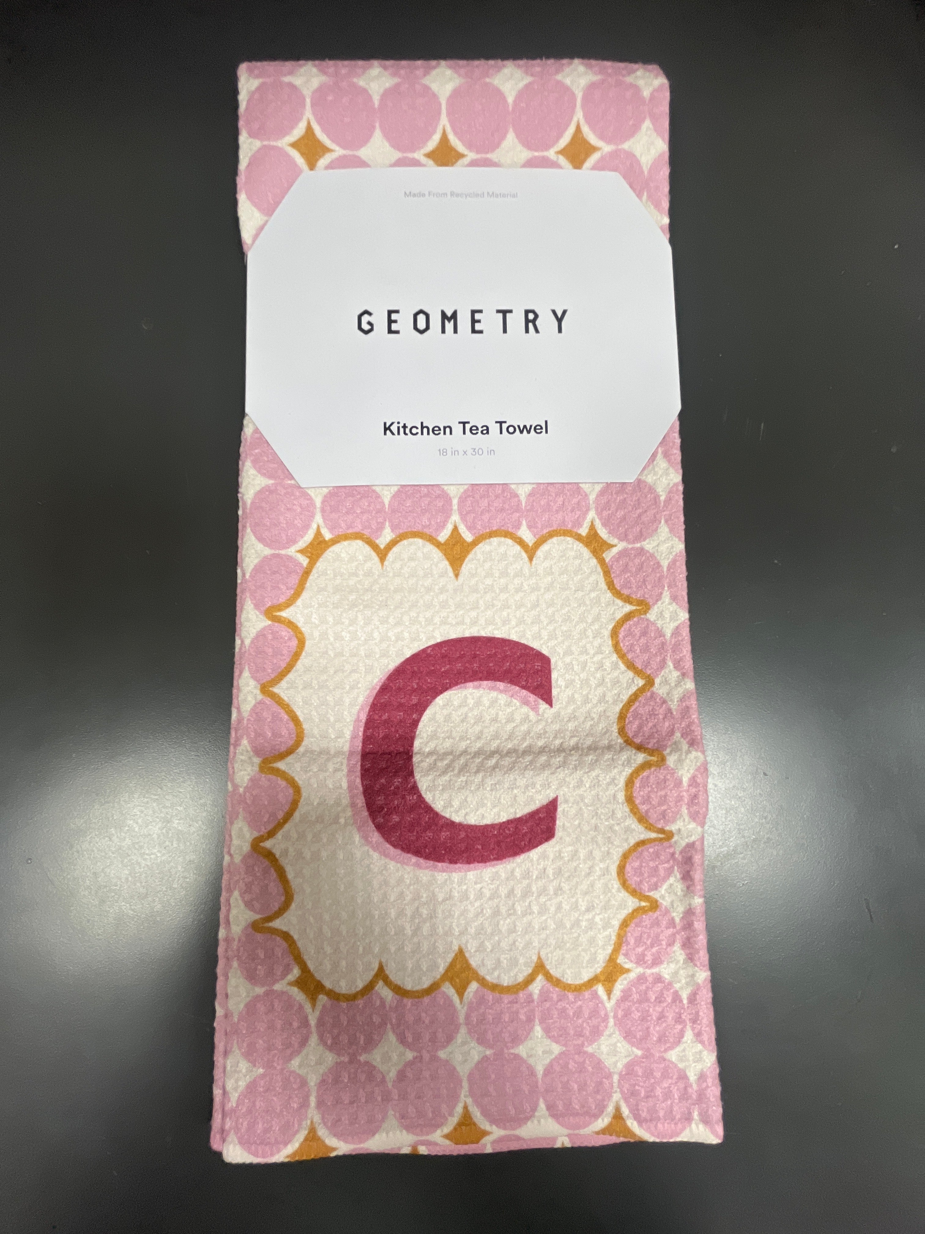 GEOMETRY KITCHEN TEA TOWEL - MONOGRAM