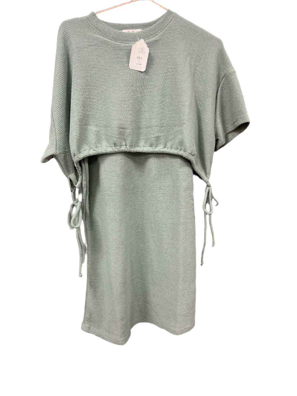 ROUND NECK KNIT TIE AT SIDES MAXI DRESS