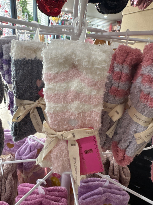SOFT N COZY SOCKS - STRIPE - PINK