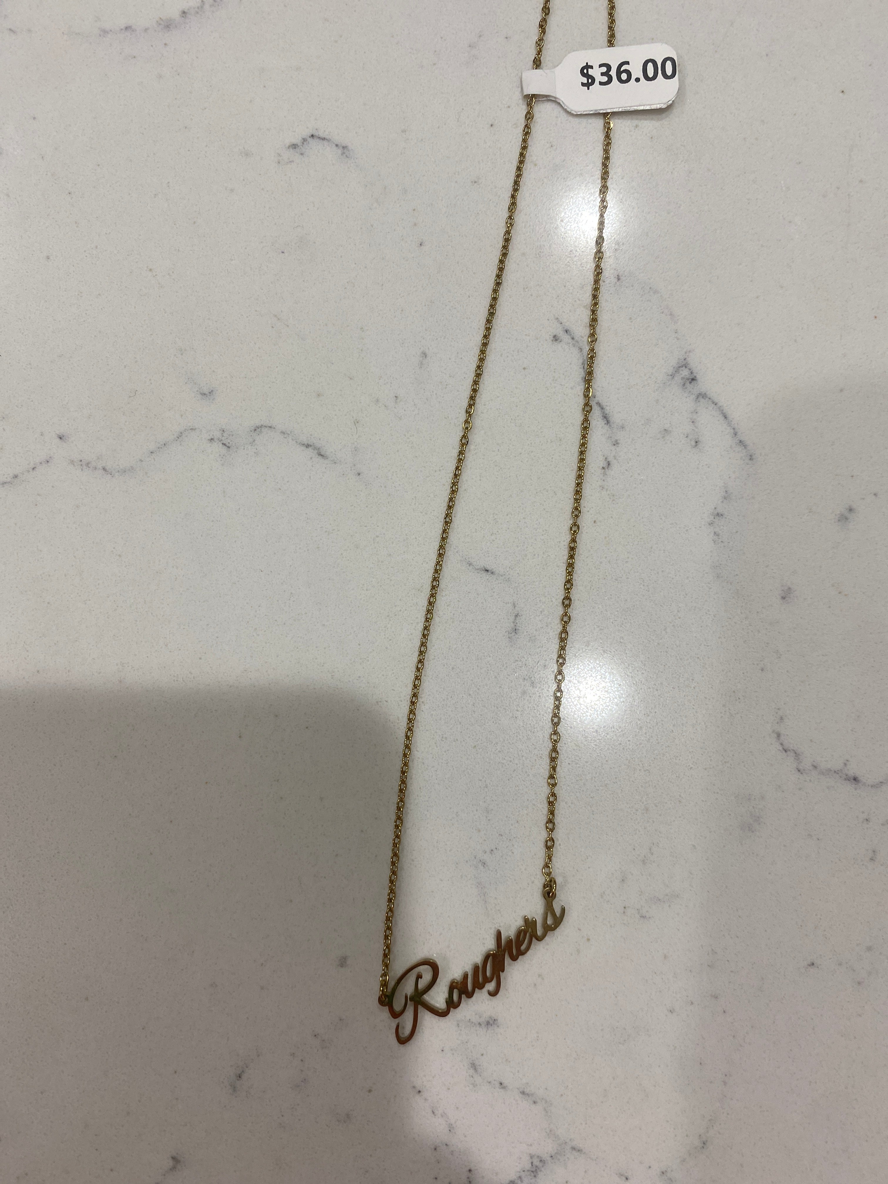 Roughers Script Necklace