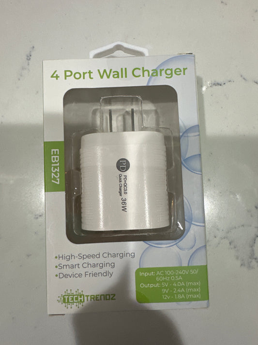 4 PORT WALL CHARGER - WHITE - Pharm Favorites by Economy Pharmacy