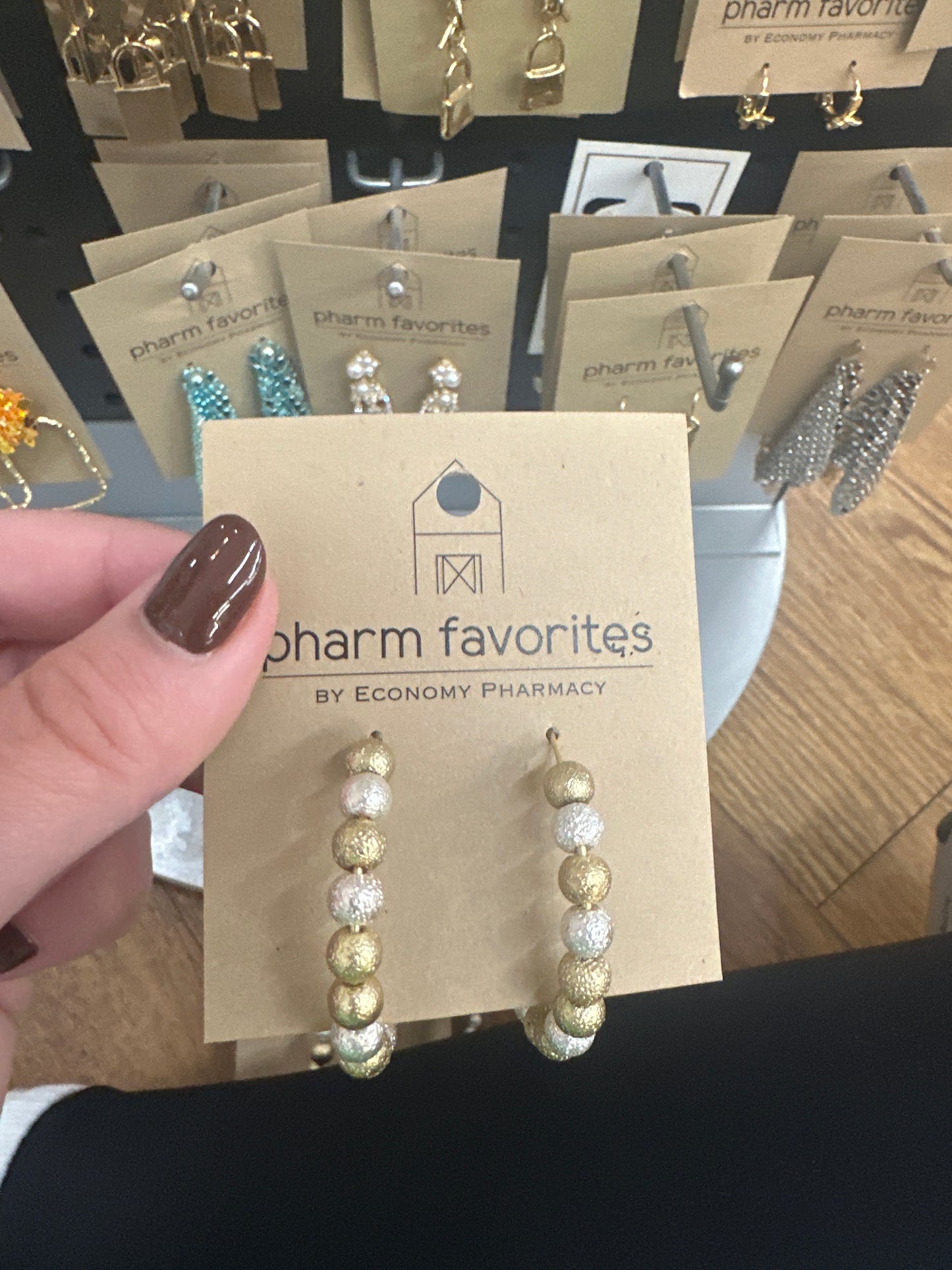 SARASOTA BEADED HOOP EARRINGS - MATTE SLVR/GLD