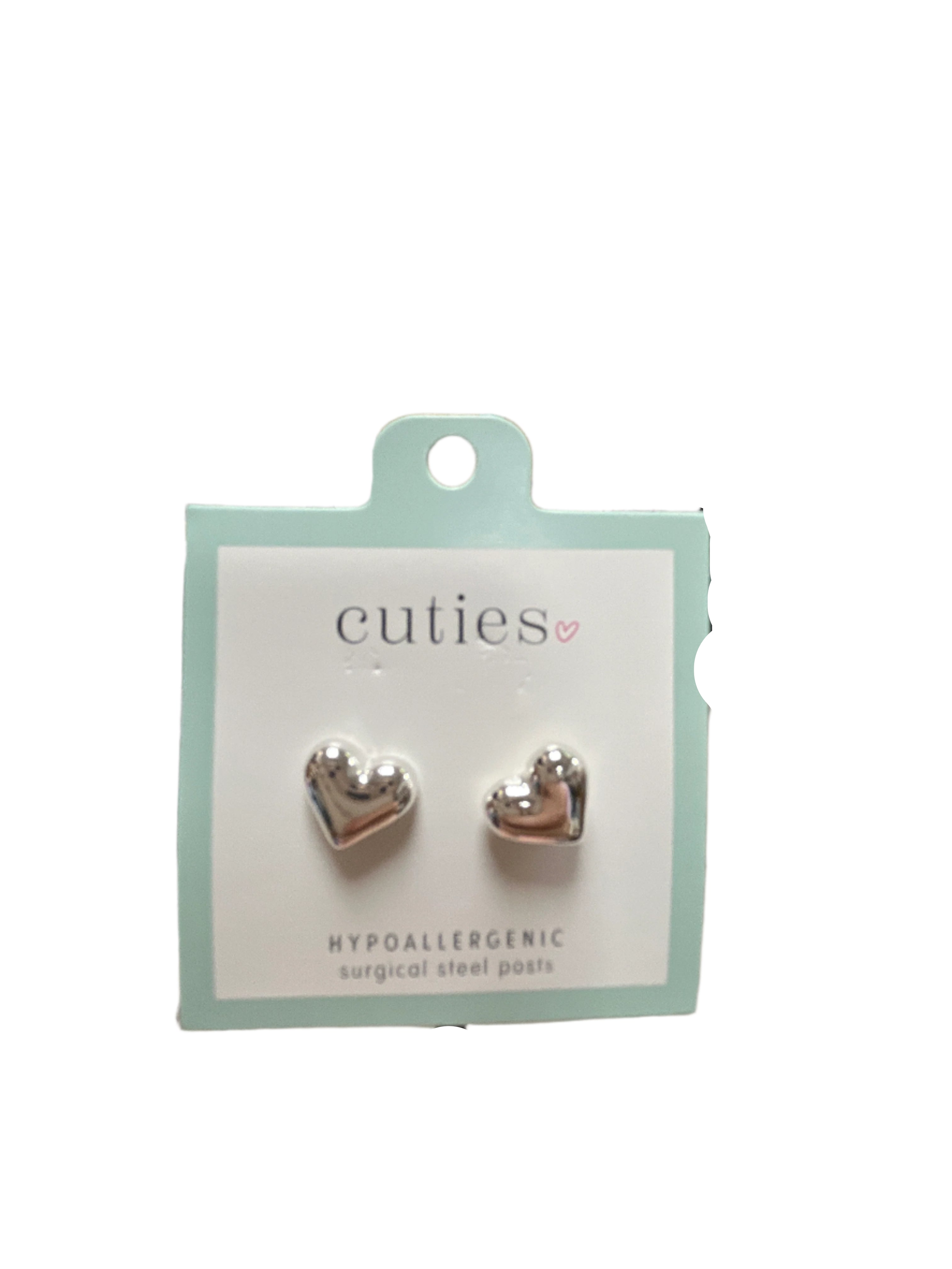 POLISHED PUFFY HEART EARRINGS