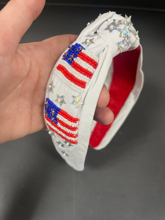 PATRIOTIC BEADED HEADBAND
