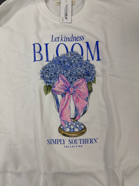 LET KINDNESS BLOOM WHITE SWEATSHIRT