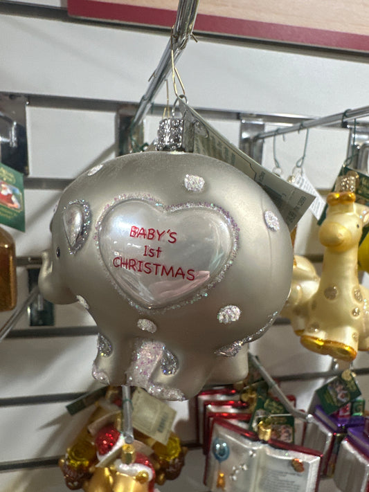 CHRISTMAS ORNAMENT - BABY'S 1ST CHRISTMAS ELEPHANT