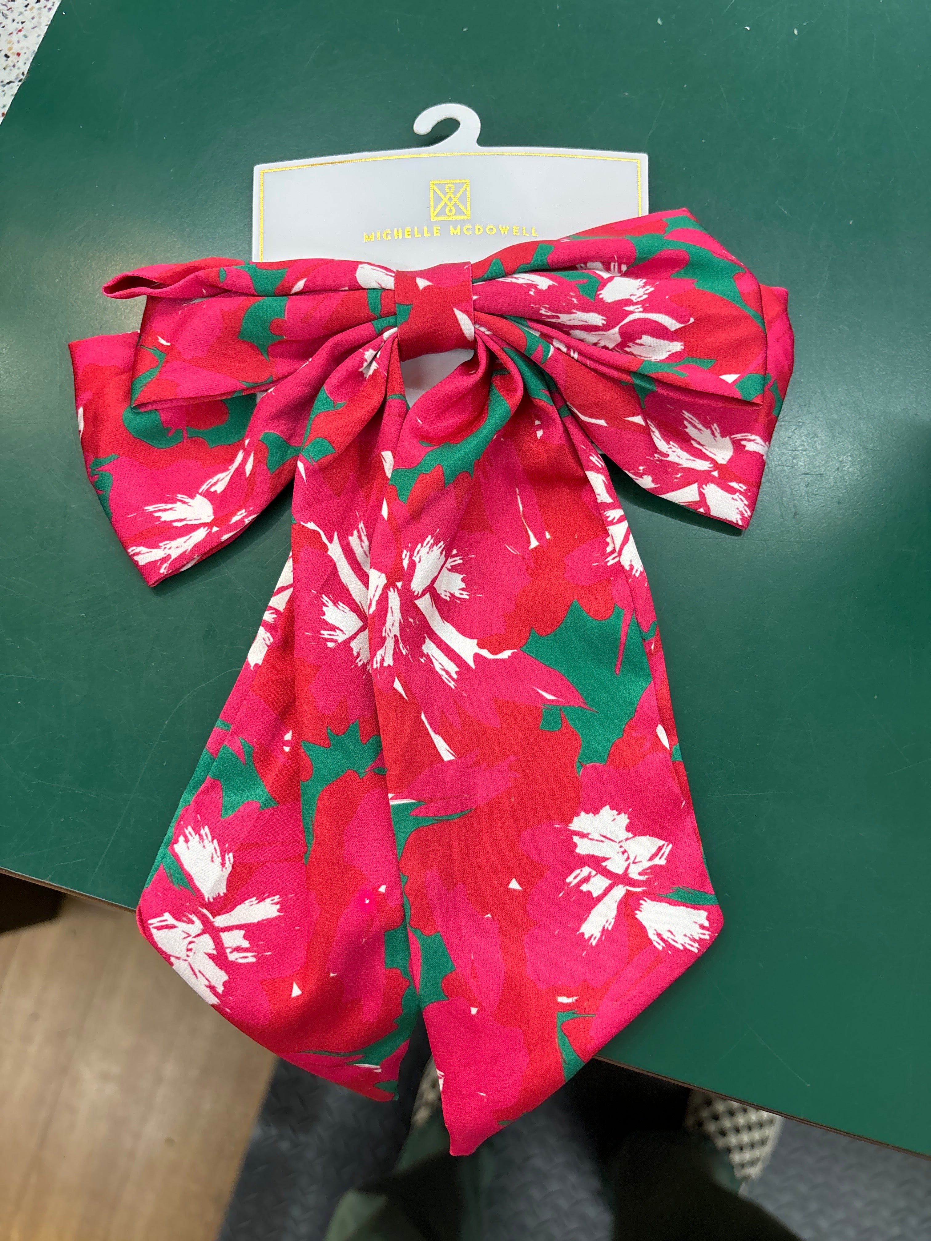 PRETTY POINSETTIA HAIR BOW