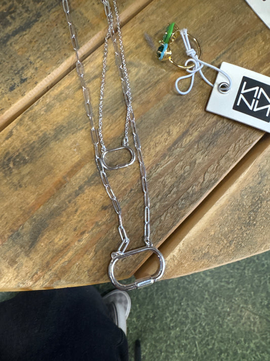 SILVER DOUBLE CHAIN LINK NECKLACE